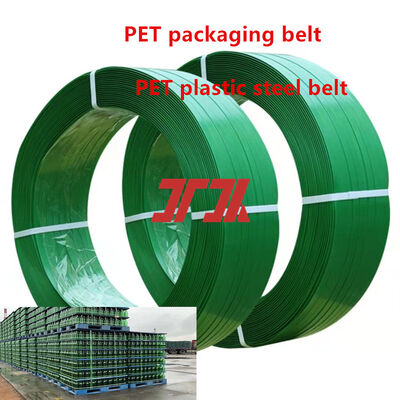 High-strength PET strapping 16mm green PET strapping PET pallet strapping 5% elongation