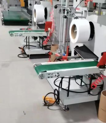 Automatic strapping tape winding machine, PLC touch screen packing tape winding machine, Belt degree: 7-19mm