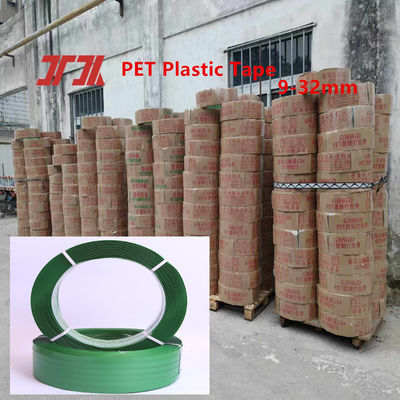 High Tenacity Pet Strap Roll Strapping Manufacturer For Packing Buildings Cargo Green Embossing
