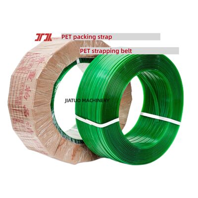 PET Plastic Steel Packaging 9-25mm Green PET strapping belt for automatic strapping