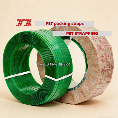 Automatic PET strapping belt green 9 to 25 mm PET packing belt with 100% PET bottle flakes