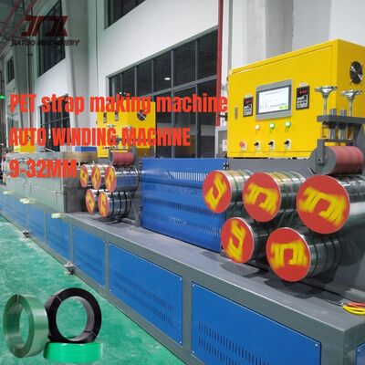 PLC কন্ট্রোল এবং স্বয়ংক্রিয় উইন্ডার সহ 9-32MM PET স্টিল স্ট্র্যাপিং উত্পাদন মেশিন
