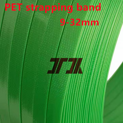 Custom Green PET Strapping Roll High Tension Polyester Band With 9-32mm Customized