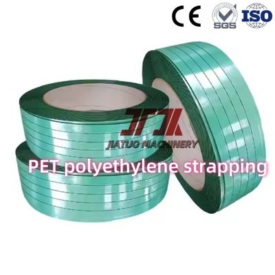 Green Virgin Material PET Strap For Brick Pallet Packing Good Tension 350-950kgf